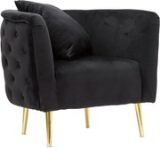 Fotoliu negru cu tapițerie din catifea Bucarest – Mauro Ferretti