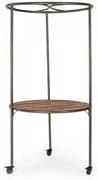 Candy bar cu roti maro din lemn de Brad si metal, ∅ 103 cm, Exhibitor Bizzotto