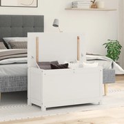 vidaXL Cutie de depozitare, alb, 80x40x45,5 cm, lemn masiv de pin