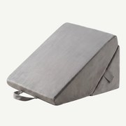 Perna sprijin, inclinata, reglabila de la 22 la 30 cm, spuma cu memorie, lavabila la masina, catifea, Gri