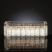 Suport pentru lumanare design LUX, realizat manual din sticla, NEFERTARI RECTANGULAR 60x15cm