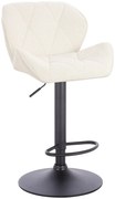 HR111W Scaun Crem Boucle cu Bază Neagră