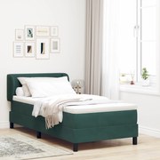 vidaXL Pat cu saltea cu arcuri Gri închis 80x200 cm Catifea cu saltea