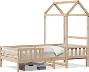 vidaXL Cadru de pat cu acoperiș, alb, 80x200 cm, lemn masiv de pin