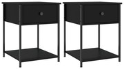 vidaXL Noptiere, 2 buc., negru, 44x45x58 cm, lemn compozit