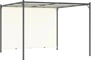 vidaXL Pergolă cu acoperiș rabatabil, alb crem, 3 x 3 m, oțel