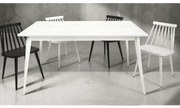 MASA SIMPLY- LEMN MASIV - ALB PERIAT - 160 cm / 85 cm / h 77 cm