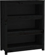 vidaXL Bibliotecă, negru, 80x35x97 cm, lemn masiv de pin