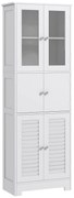 HOMCOM Dulap pentru Baie cu 3 Uși Duble din Lemn 60x30x170.5 cm, Alb | Aosom Romania