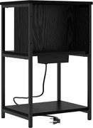 vidaXL Dulap de noapte Stejar Negru 38 x 31 x 61 cm Lemn compozit