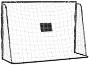 HOMCOM But de fotbal poarta de fotbal structura metal plasa PE cuie & unelte incluse dim. 186L x 62l x 123H cm negru alb | Aosom Romania