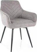 Scaun SERVIO, gri deschis - Brego 07, stofa clasica/metal, 55x45x88 cm
