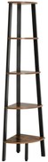 Etajera colt TAYLOR 5 polite 159x34 cm, rustic maro