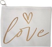 Portfard Cosmetice tip Plic, model Love 2, 23x18 cm, Alb, BEKZ®