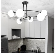 Lustră pe tijă PREGOS 6xE14/10W/230V negru/alb