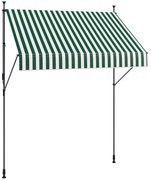 Outsunny Tenda de Soare cu Suporturi Reglabile și Manivelă, Verde și Alb | Aosom Romania