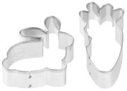Set 2 modelatoare biscuiti Dr.Oetker 1877, Morcov si iepure, Otel inoxidabil, Argintiu