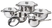 4Home set oale inox cu capac inox Destiny, 10 piese