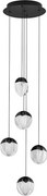 Lustra cu 5 pendule LED ALICIA negru