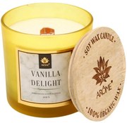 Lumânare de soia cu fitil din lemn Arome Vanilla delight, 400 g