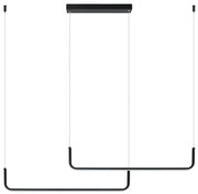 Lustra LED design liniar Eletra negru, L-120cm