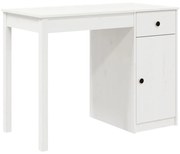 vidaXL Birou, alb, 100x50x75 cm, lemn masiv de pin