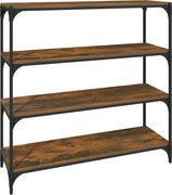 vidaXL Raft de cărți stejar fumuriu 100x33x100 cm lemn prelucrat/ oțel