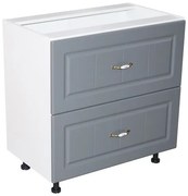 Corp inferior 80 cu 2 sertare metalice pentru greutate Zebra MDF gri dungi