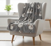 Patura pufoasa de Craciun luminata SNOW BUDDY, gri Dimensiune: 150 x 200 cm