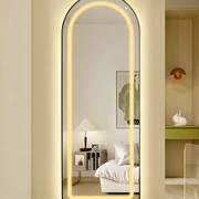 Oglinda LED Ovala 50x160 cm, Iluminare 3 Nuanțe, Touch Control & Design Premium Rama Neagra
