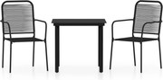 vidaXL Set de mobilier pentru grădină, 3 piese, negru
