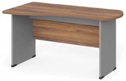 Birou de colt Manager 140 x 80 cm, stânga, nuca warmia / gri