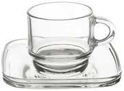 Orion Set de căni din sticlă cu farfurioară Cozy 6bucăți, 0,091 ml, 91 ml