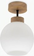 BRILAGI - Lustră LED aplicată RETRO GLASS 1xE27/60W/230V Ø 15 cm stejar/alb