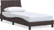 vidaXL Cadru de pat fără saltea, Hanko, maro închis, 90x200 cm, textil