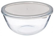 Bol mixare Vesna, sticla borosilicata, capac plastic, 4.4 litri, 27 x H 12.6 cm