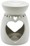 Aroma-lampă Home Elements Cuore, albă, în. 13 cm