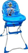 Scaun de masa pentru copii si bebe Baby Care™ CH ,pliabil, centura de siguranta, sezut comfortabil, masuta detasabila, model Micul Marinar, Albastru