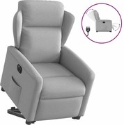 vidaXL Scaun reclinabil electric, țesătură gri nor