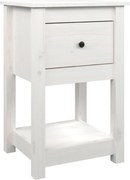 vidaXL Noptieră, alb, 40x35x61,5 cm, lemn masiv de pin