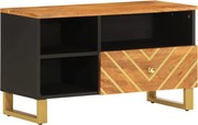 vidaXL Dulap TV, maro și negru, 80x33,5x46 cm, lemn masiv de mango