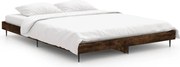 vidaXL Cadru de pat, stejar afumat, 135x190 cm, lemn prelucrat
