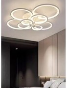 Lustra LED Telecomanda, Elit's EsnK38-8, 250W, Alb