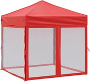 vidaXL Cort pliabil pentru petrecere, pereți laterali, roșu, 2x2 m