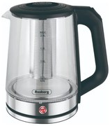 Fierbator electric Rosberg R51230R, 1500W, 2L, Sticla, Filtru, Oprire automata, Negru