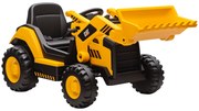 AIYAPLAY Ruspa Electrică pentru Copii 3-6 Ani Marca Oficială Caterpillar 12V cu Telecomandă, Galben | Aosom Romania