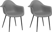vidaXL Scaune de bucătărie, 2 buc., gri, PP