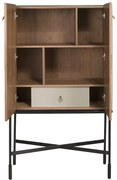 Bufet, Bar design LUX furnir de nuc si piele High sideboard