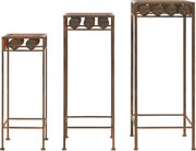 vidaXL Set suport plante, 3 buc., ruginiu, metal, stil vintage