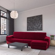 Nueva Textura Huse care se întind foarte bine NIAGARA bordo canapea cu otoman dreapta (l. 200 - 300 cm)